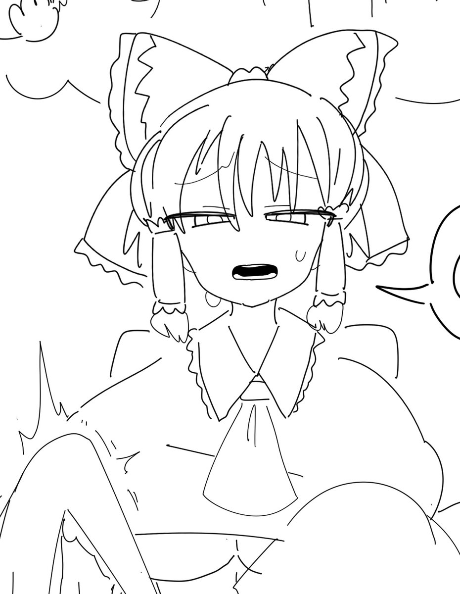 ラフ霊夢描き直した〜 