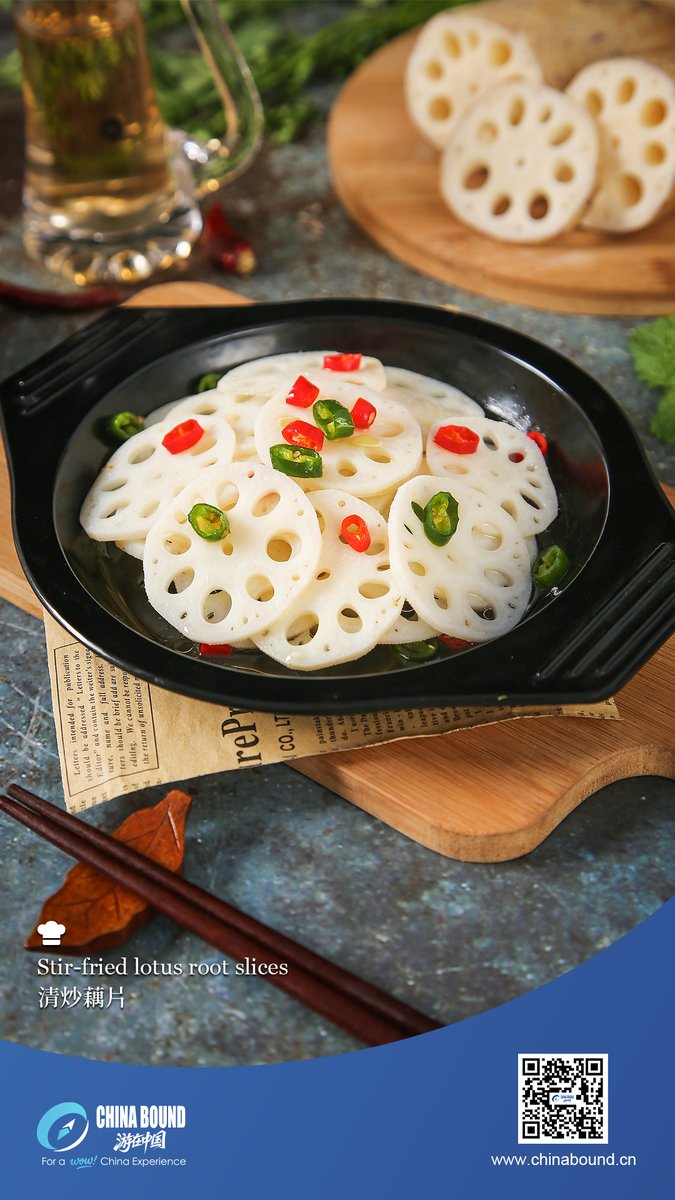 ChinaDaily's tweet photo. As the Minor Heat (xiao shu) solar term brings rising summer temperatures, a plate of lightly stir-fried lotus root slices offers a refreshing seasonal treat. Crisp, delicate, and naturally sweet, lotus root has long been enjoyed in China during the height of summer. Prepared with minimal seasoning, this simple dish celebrates the timeless wisdom of eating with the seasons.

https://t.co/cSZfOHQckM 
Travel with ease in China, and with meaning.

#ChineseCuisine #LotusRoot #MinorHeat #ChinaBound #ASnapshotOfChina