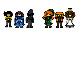 GuynamedDave23's tweet photo. WIP: The main characters in my RPG. #indiegame #indiedev #gamedev #oc #art https://t.co/Jw23QhtV6q