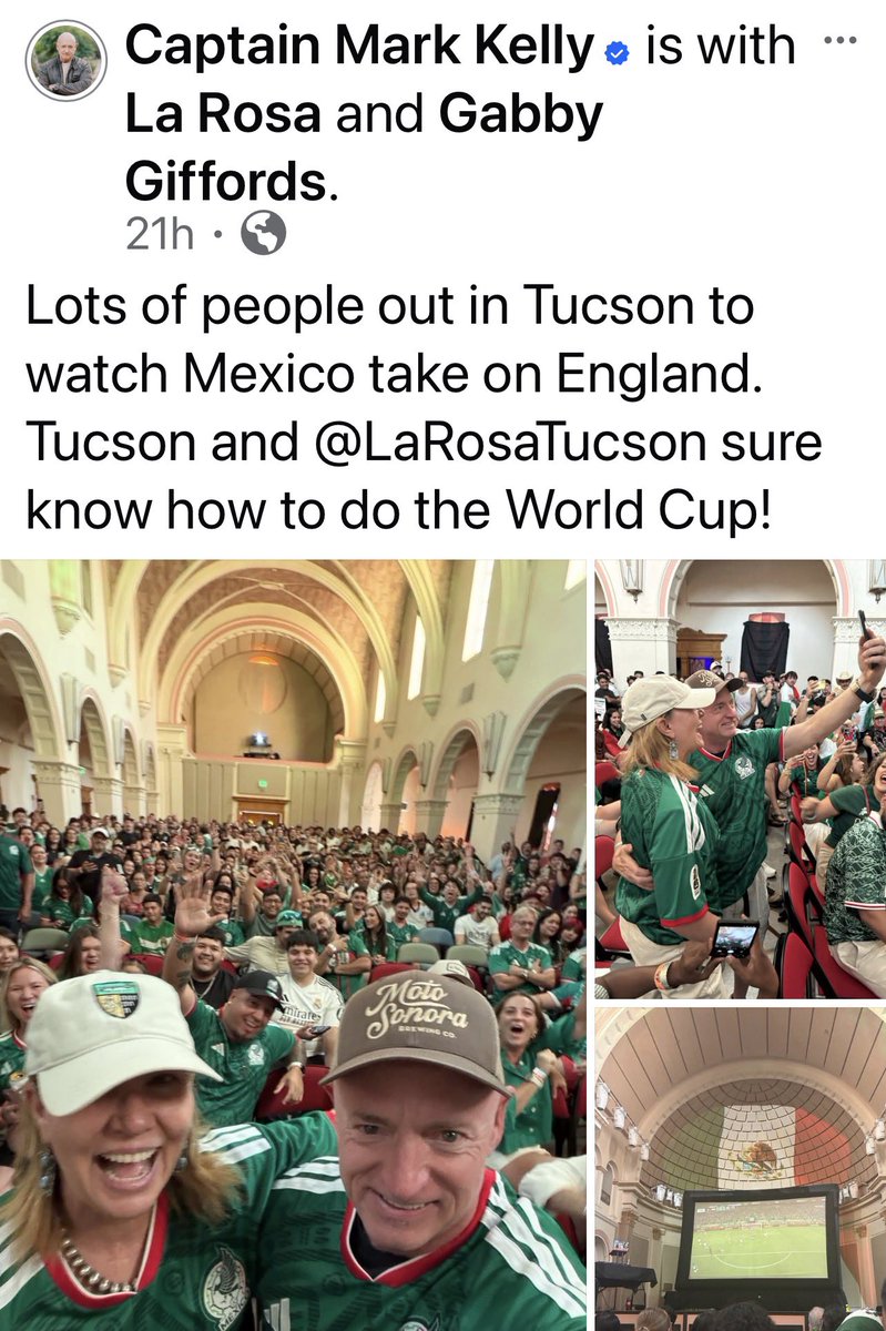 LagunitaRFC's tweet photo. @CaptMarkKelly is scrambling to recover from more of his stupid stunts.

He told us he’s a UFC fan but refuses to watch the fights at our White House.

He tells us soccer is not his thing, but posts photo of himself wearing Mexico’s soccer jersey.

Now he promotes the match between USA & Belgium.

One thing is clear, Kelly is a tragic figure, and a desperate little person.

He’s a self-serving, unscrupulous man in pursuit of adoration, power, prestige, and privilege.

It will be a great day when he’s no longer a member of Congress.