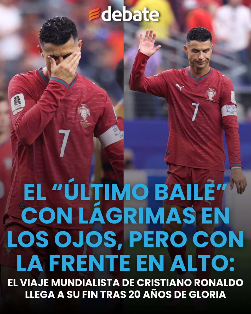 ELDEBATE's tweet photo. 🥹🇵🇹 ¡Gracias por tanto, Cristiano! El último Mundial de una leyenda. ❤️⚽
#CristianoRonaldo #CR7 #ElBicho #Portugal #Mundial2026 #FIFAWorldCup #Leyenda #Fútbol #GraciasCristiano #GOAT https://t.co/o6DFuRDK6z