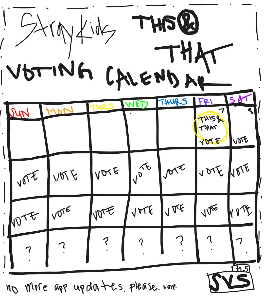 TeamSVS's tweet photo. 📢 D-31 | This &amp; That Voting Calendar

🏁Keep collecting on voting apps for @Stray_Kids’ upcoming album #THIS_AND_THAT, out Aug 7, 2026!

❓https://t.co/S9yzTKplUZ

#StrayKids #스트레이키즈
#StrayKidsComeback

(Inspired by @skzchartdata &amp; @skzlatamproject 🙂‍↕️) https://t.co/alICWkBaqA