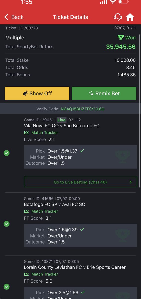 MrSlyPicks's tweet photo. Livebet won.❤️🤩🙏 First to drop details.👇 https://t.co/rc1uHvEz8U
