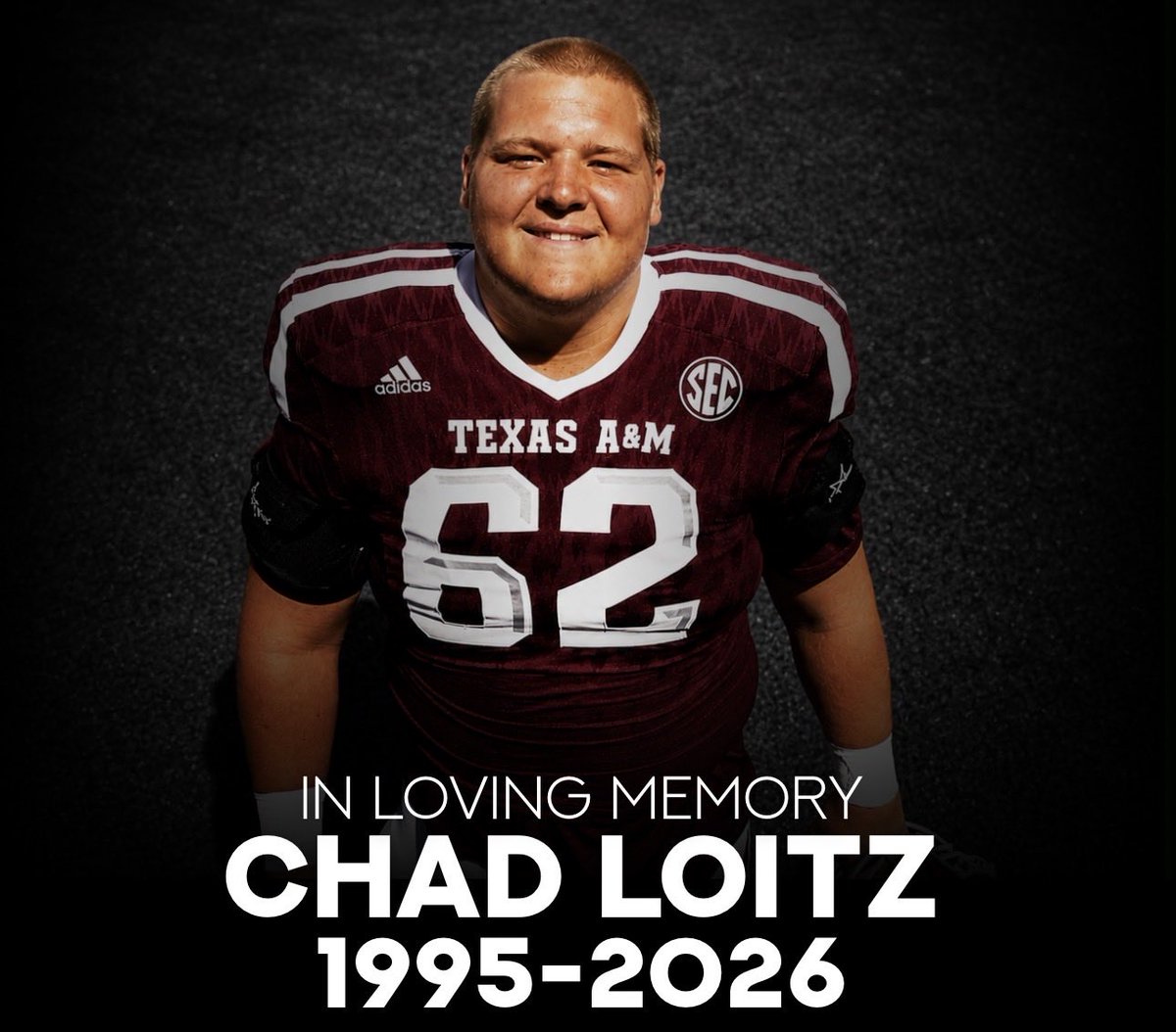 txfblife's tweet photo. We are deeply saddened to hear of the passing of former Round Rock McNeil and Texas A&amp;M offensive lineman Chad Loitz

We send our deepest condolences to his family, friends, teammates, coaches, and to all who knew him https://t.co/Qd1QojZ8G9