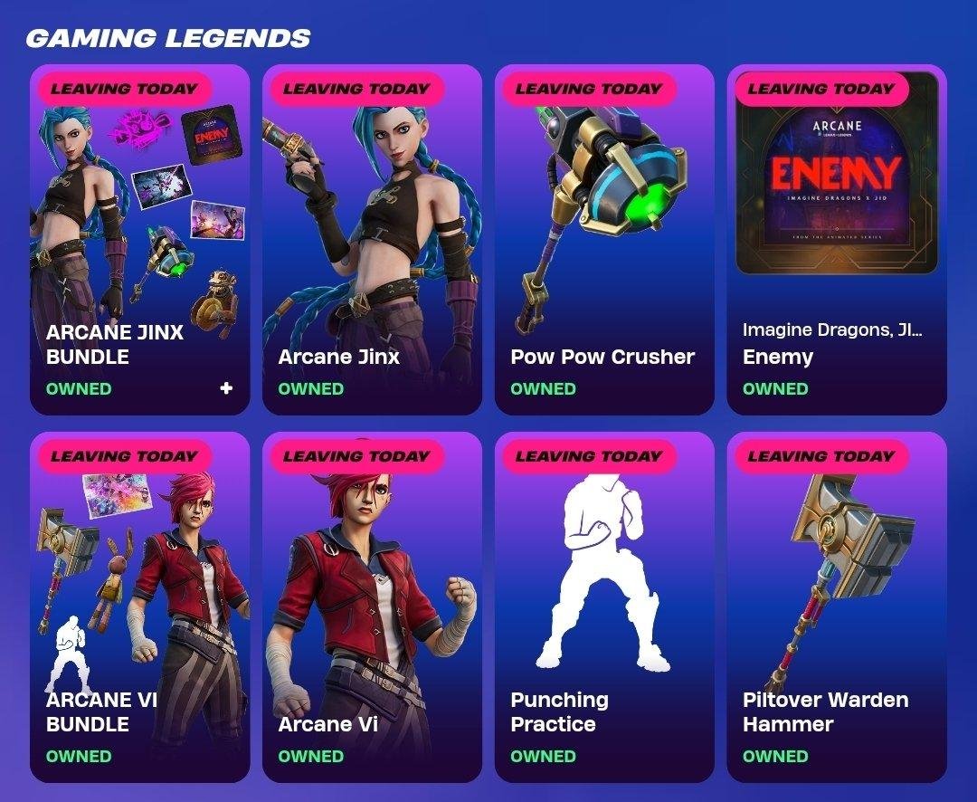JinxArcanehehe's tweet photo. 🎉 Day 20 of asking @Fortnite and @RiotGames to bring back Arcane Jinx &amp; Arcane Vi to the Item Shop. 💙💥
20 days of asking. We'll keep going until they return.
#Fortnite #Arcane https://t.co/F7X2Lt9BY0