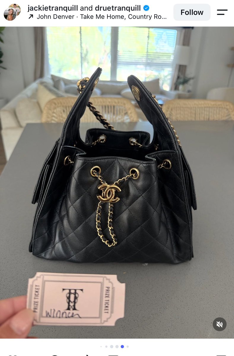 LeahleeBoo's tweet photo. @lexiosborne Aww she won Chanel bag. Love the ticket has their logo too. T&amp;T https://t.co/W8CkbrGVpT