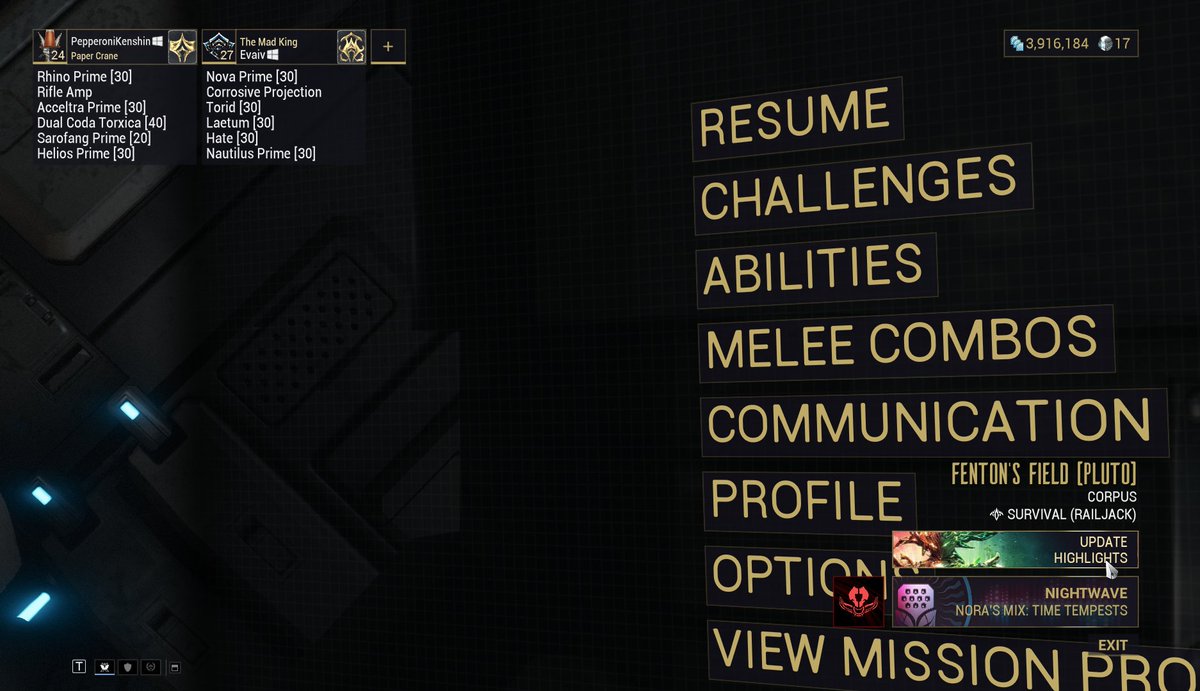 GamerDavvi's tweet photo. @PabloMakes There's a bug in SP Railjack where it zooms you out in 3rd person when you try to enter the corpus base to get into survival, it peers you out, and then you can't revive, and /unstuck doesn't work.

Mission: Fenton's Field (Pluto_ Survival Railjack
Platform: Windows https://t.co/yMjkWO1wt5