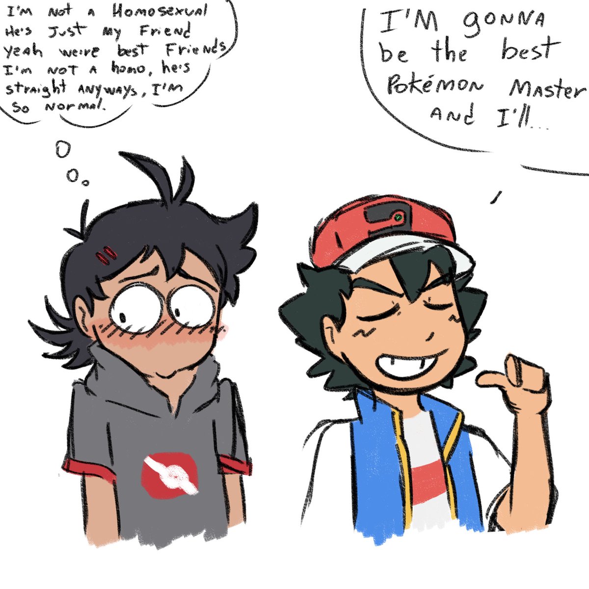 nobarknobites's tweet photo. Ash and Goh are gay, anyway #satogou #gohpokemon #ashketchum #pokemon https://t.co/M7nETpAx1M