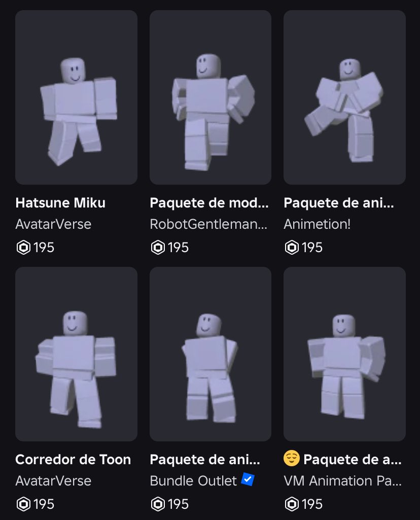 TheAngelux_'s tweet photo. Los paquetes de animaciones UGC ya se pueden comprar directamente desde el catálogo de Roblox. 🎉 https://t.co/70fMos2IQ8