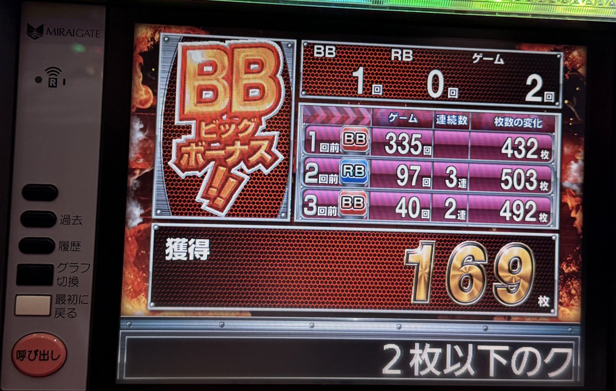 ib__hj's tweet photo. 7月7日に抽選番号77を引き、朝イチ2ゲーム目でBIGを引く大学生😌
人生初の4月7日実践
最後まで楽しみます！！ https://t.co/DsNNvB6D3r