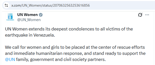 differentpathTM's tweet photo. @UN_Women @UN Just want to take a moment to memorialize this tweet from an official UN account that is exhibiting anti-male sexism by calling for prioritizing females over males. https://t.co/6C1H09Z4ok