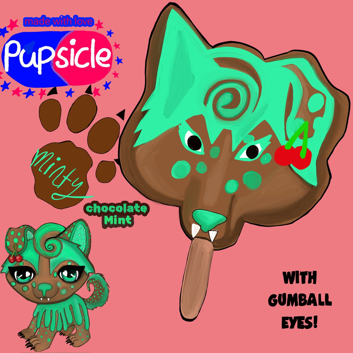 cobwebForest's tweet photo. @DrawPurple Here is a drawing I drew of my oc as a Pupsicle https://t.co/sKNnfSdhHn