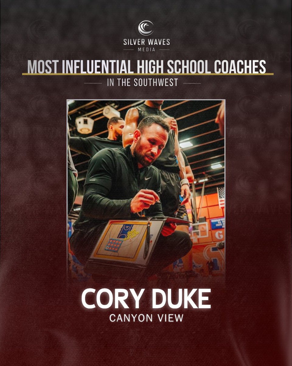 SilverWaveMedia's tweet photo. @CoachAJohnson @CoachSmithPV @coachcamjohnson @PinnacleBball Congratulations to Cory Duke of Canyon View on being selected to the Most Influential High School Coaches in the Southwest.

https://t.co/Mu0bdvEI1t https://t.co/aPNSiHUpZp