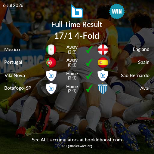 BookieBoostApp's tweet photo. 💰💰💰 YES!

Our 17/1 Full Time Result 4-Fold does the job. https://t.co/OPryLRaI3a
