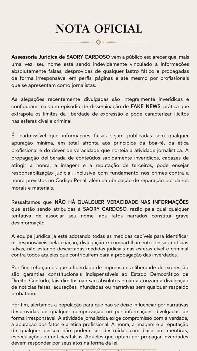 luacomenta_'s tweet photo. É por isso que eu admiro a Saory Ela já procurou o advogado dela e mostrou que não vai deixar ninguém se criar usando o nome dela. Tem que impor limites mesmo 👏🏼👏🏼👏🏼 https://t.co/29z4Lzgzn8