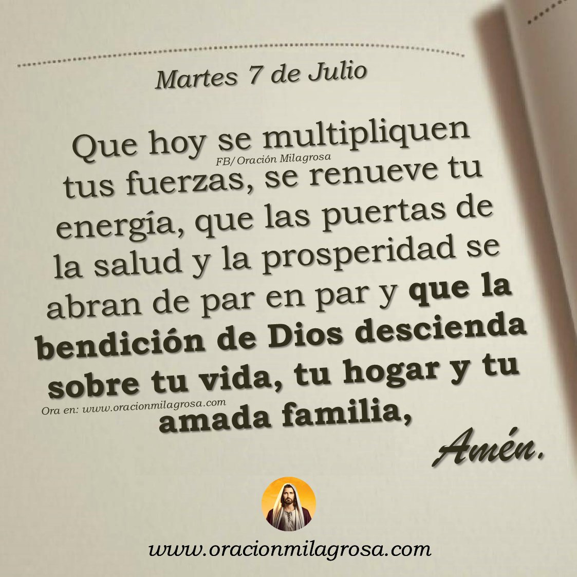 oracion_milagro's tweet photo. Oración para el martes 7 de julio de 2026: https://t.co/Drijb0q7x4 ✨