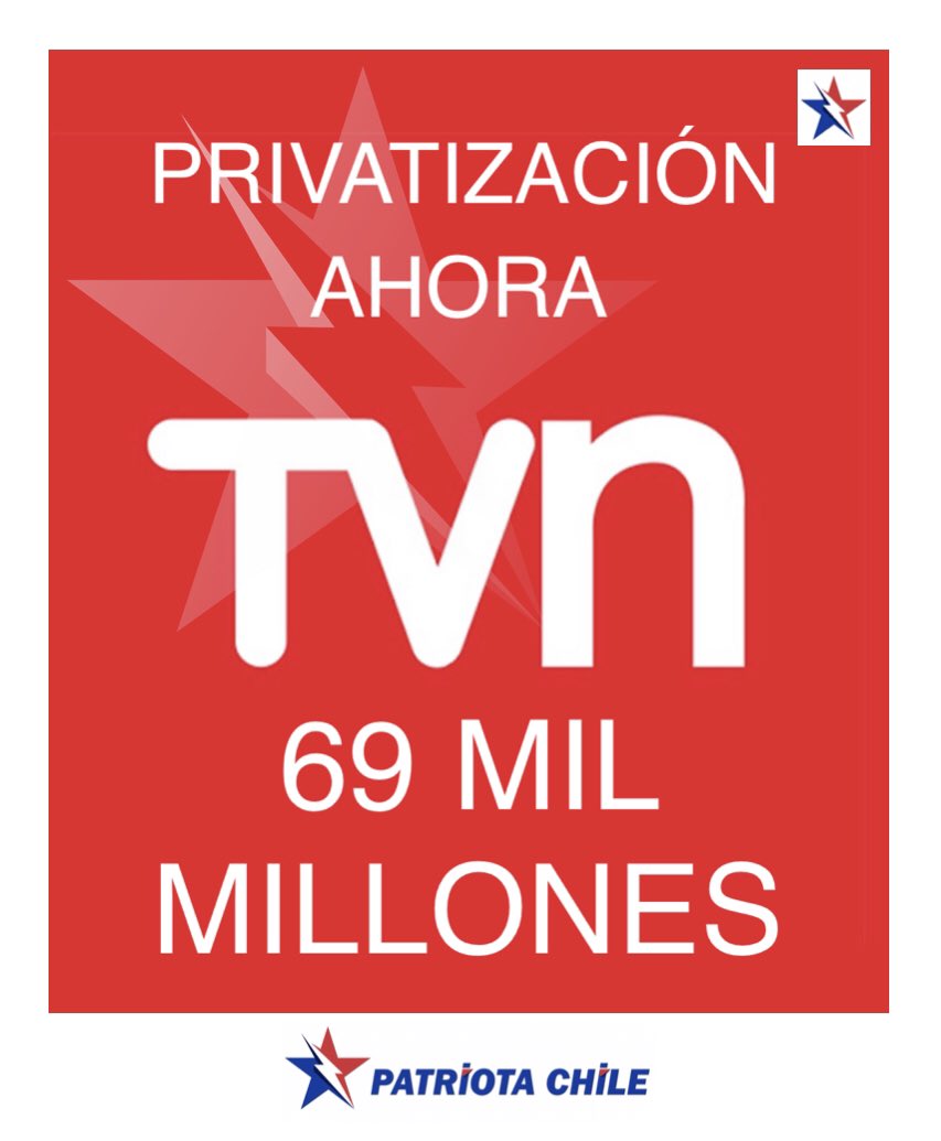 Soubirous_33's tweet photo. 🔴 URGENTE | Patriotas, TVN ya no se puede Sostener, tiene una deuda de más de 69 Mil Millones, los sueldos son surrealistas; ejemplo: Edo. Fuentes gana 21 Millones mensuales. TVN debe ser Privatizada, No Resiste Más. #PrivatizarTVN https://t.co/dT97sJZBIH