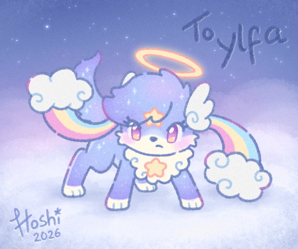 hoshidreams_'s tweet photo. Drew this cutie for @ylfa_draws! 🌈💜⭐️
#ArtFight2026 https://t.co/xgDdxcmx4s