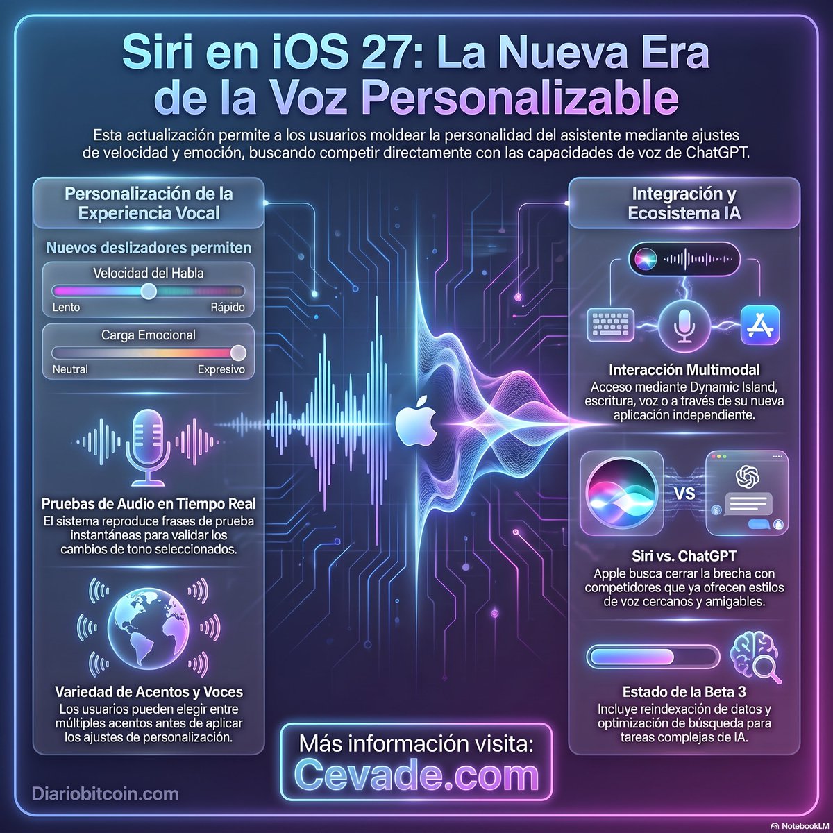 CeVaDe's tweet photo. Siri en iOS27: La Nueva Era de la Voz Personalizable 
📍 #Infografia #Noticias #Apple #iOS #Siri 
💾 https://t.co/nV2coqSHTc
📢 Atte. Cesar Vallejo de la Torre https://t.co/CY6sRzEzrW