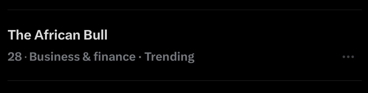 CaptainNFA's tweet photo. 🚨 BREAKING: The African Bull, $SUNUSI, is now trending on X in the Business &amp; Finance category 📈

The movement is growing... and the timeline is finally paying attention 🔥

When @Pumpfun trending? https://t.co/f0P8QURcrO