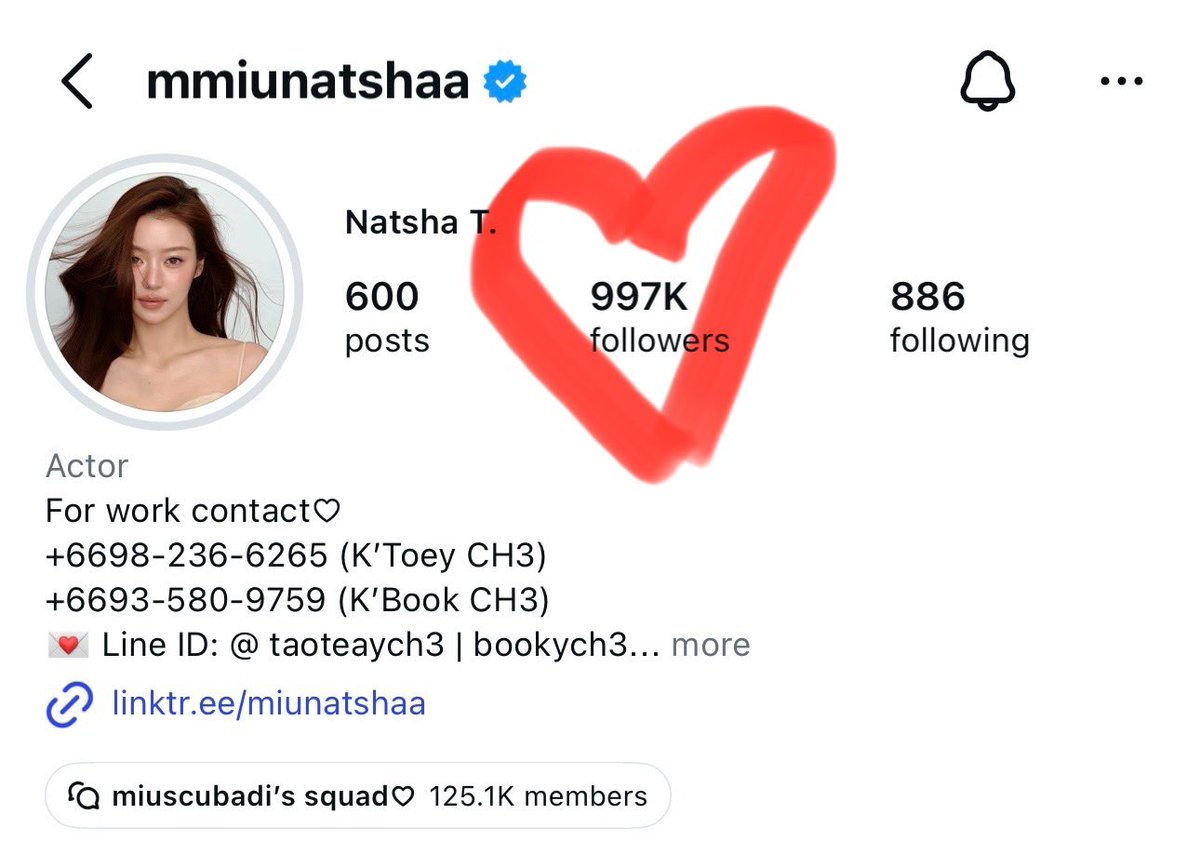 BubbiemaLove's tweet photo. 3k to go for Miu Natsha's IG followers!!

#roadto1M
#MiuNatsha #หมิวณัชชา https://t.co/IM5r264w6A