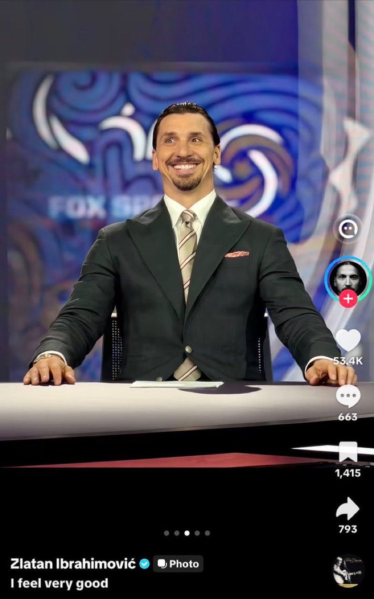 MessiLeoBrasil_'s tweet photo. A foto que o Ibrahimovic acabou de postar no Tiktok.

O cara deve tá feliz pra caralho com a eliminação do Cristiano Ronaldo KKKKKKKKKKKKKKKKKKKKKKK. https://t.co/xzbX7tzkF9
