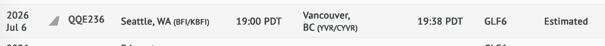 bobmackin's tweet photo. The last FIFA flight to Vancouver? Unless someone's leaving Lumen Field in Seattle early, this Qatar Executive charter will probably be delayed. Tuesday is the last of seven at BC Place Stadium. #WeAre26 https://t.co/GHxNKX5JUz