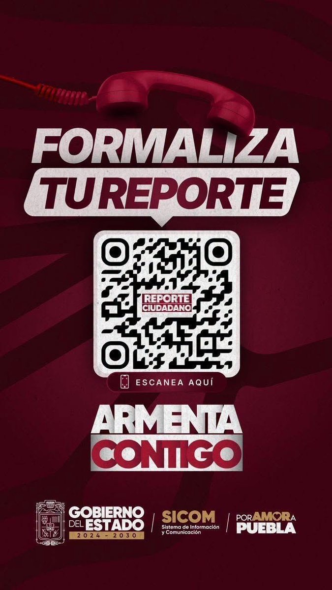 BuenGobiernoPue's tweet photo. 📢 En el @Gob_Puebla, escuchar a la ciudadanía es una prioridad.

El gobernador @armentapuebla_ mantiene un gobierno cercano que recibe, canaliza y da seguimiento a los reportes de las y los poblanos mediante Armenta Contigo.

☎️ Participa llamando al 222 273 7726 y no te pierdas el programa este martes a las 11:00 h por Canal 16.1, 105.9 FM y las redes sociales de SICOM.

#PorAmorAPuebla #PensarEnGrande