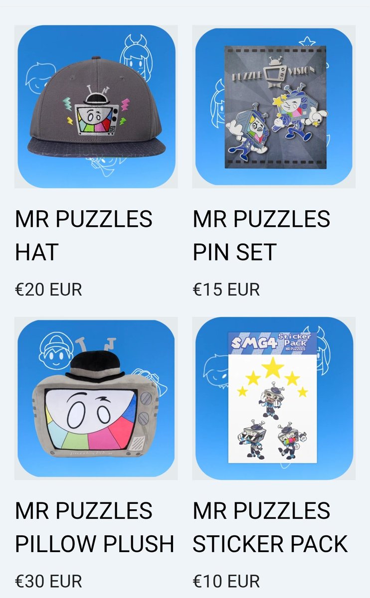 SP1RALST4R's tweet photo. OMG CHAT IT'S TRUE THEY RESTOCKED ALL DESPITE THE STANDEE AND THE LANKY PLUSH

 AND I SAW THAT THEY RESTOCK ALSO SOME OTHER MERCH LIKE THE WPNZ KEYCHAIN !! if you haven't bought yet GO NOW
#mrpuzzles #SMG4 https://t.co/XdXHvmxdiD