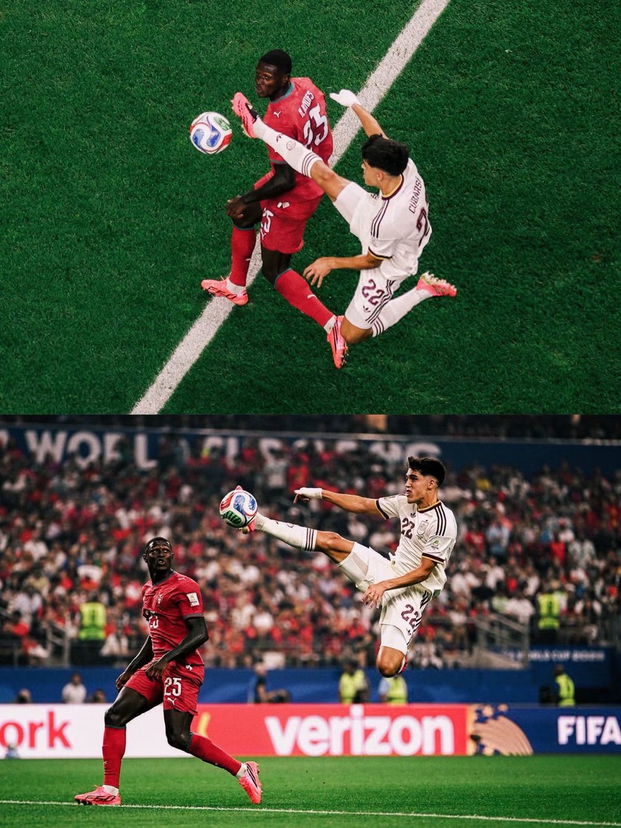 appiecule's tweet photo. Is he the captain of his national team? No.
Is he 29 years old? No.
Has he played in two World Cups? No.
Has he already won more trophies than the number of years he’s been alive? No.

None of that.

This is a 19-year-old center-back who had never played in a World Cup before. In his very first major international tournament as a starter, he has looked like one of the best defenders in the competition from game one.

Composed and technically gifted on the ball, yet a warrior whenever his team needs a defender to fight.

Cubarsí — Spain’s rightful heir to Sergio Ramos & Carles Puyol. 👏🏻