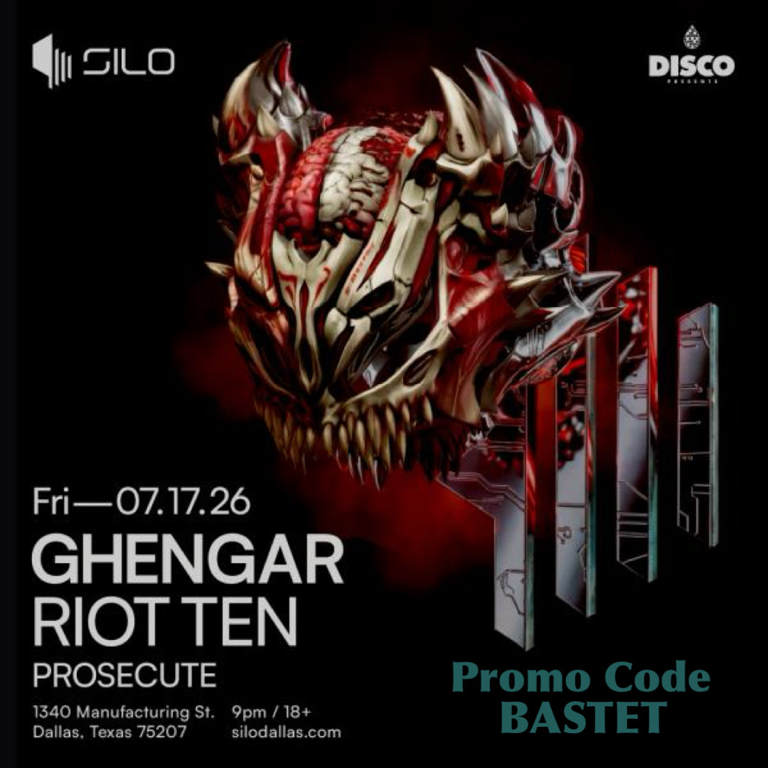 BastetPromotio1's tweet photo. @Ghastly (GHENGAR) makes his @SiloDallas debut on July 17th with @RiotTenMusic and @prosecutemusic!! 🤯🔥 use promo code BASTET during checkout to save! 🤑
🎟️ https://t.co/t3wYx3fUHr 🎟️
#BastetPromotions #SiloDallas #GHENGAR #RiotTen #Prosecute #DiscoPresents #EDM https://t.co/8UmEHyCTL4