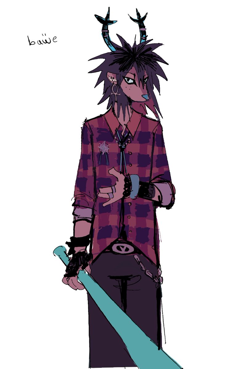 bawebye's tweet photo. another version with her flannel wanted to give her 80's alt vibes it pretty wonky though #deltarune https://t.co/TgOeV4tjaV