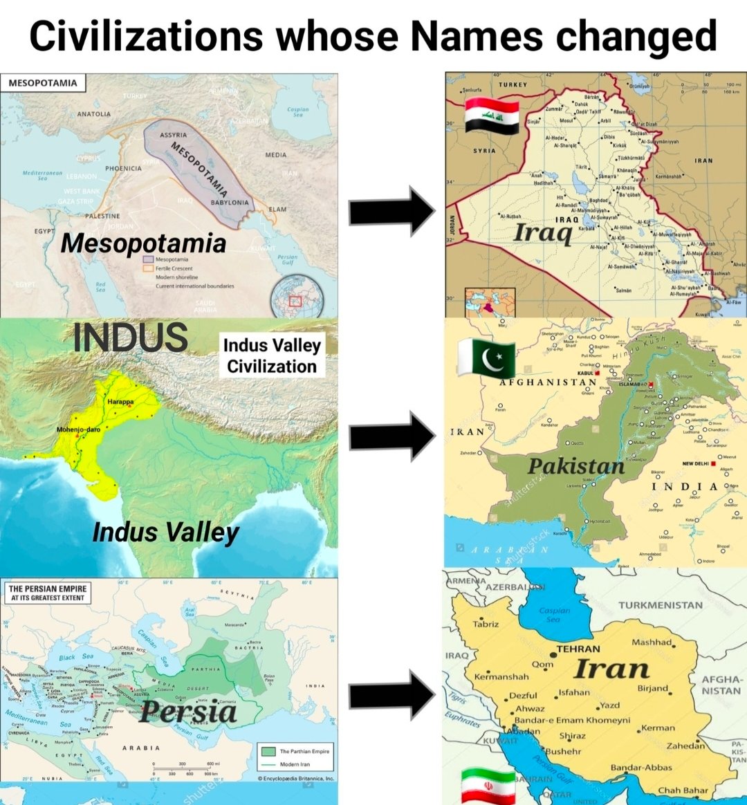 Sindhuwan's tweet photo. 🇮🇶 Iraq — Mesopotamia | Beth Nahrain 🌾
First cities, writing (cuneiform), and the wheel.

🇵🇰 Pakistan — Indus | Sindhu 🐂
Advanced urban planning, sanitation, and standardized weights.

🇮🇷 Iran — Persia | Parsa 🦁
Persian Empire, the Royal Road, and the Cyrus Cylinder. https://t.co/FJs1iLb1jr