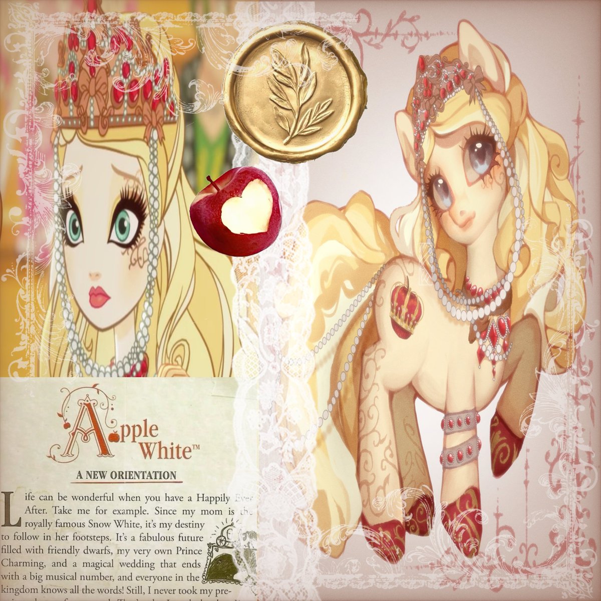 mizenene's tweet photo. Apple White (Dragon Games) as a My Little Pony character🍎👑

#everafterhigh #mylittlepony #redraw https://t.co/GwahxhWCAn