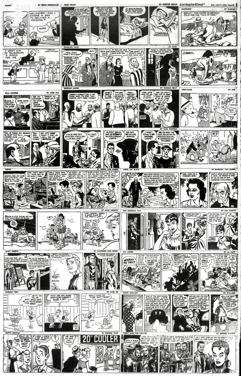 ClassicStrips's tweet photo. Today’s Comics Page
Los Angeles Times 
Saturday, July 07,1956 https://t.co/FQFjmvascm