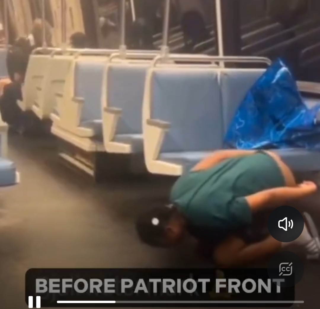 9untilB's tweet photo. @Azreal46 @KrzysztofK4040 @ryanasanchez Except the video is fake af

Those are not DC metro seats in the so-called b4 shot https://t.co/9fXtViDz04