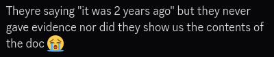 Yin28I's tweet photo. So project outcome memories just got A MASSIVE DRAMA going around between the owner..
I
t envolved a doc and the server owner (wishfull) was doing a stage about it, but didnt include any valid info about the doc people got mad 
#roblox #execommunity #outcomememories https://t.co/bAEw2xbtnP