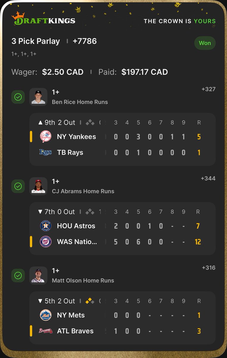 ThaRealestBAIKZ's tweet photo. Bang bang @GreenSlipBets x @NDIBETS 🤑🙂‍↕️ #KraftedwithKasper @KasperMLB let’s goooo thanks for the data 🫡 https://t.co/rt2e9N2pCx