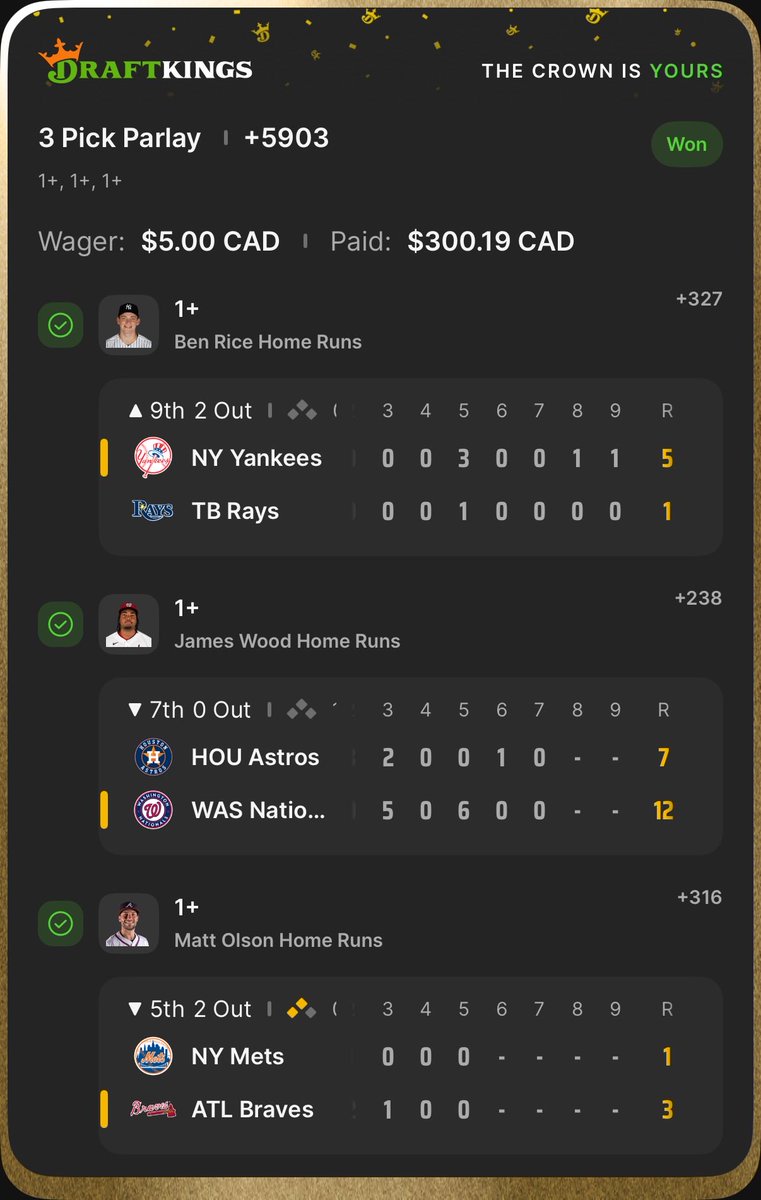 ThaRealestBAIKZ's tweet photo. Bang bang @GreenSlipBets x @NDIBETS 🤑🙂‍↕️ #KraftedwithKasper @KasperMLB let’s goooo thanks for the data 🫡 https://t.co/rt2e9N2pCx