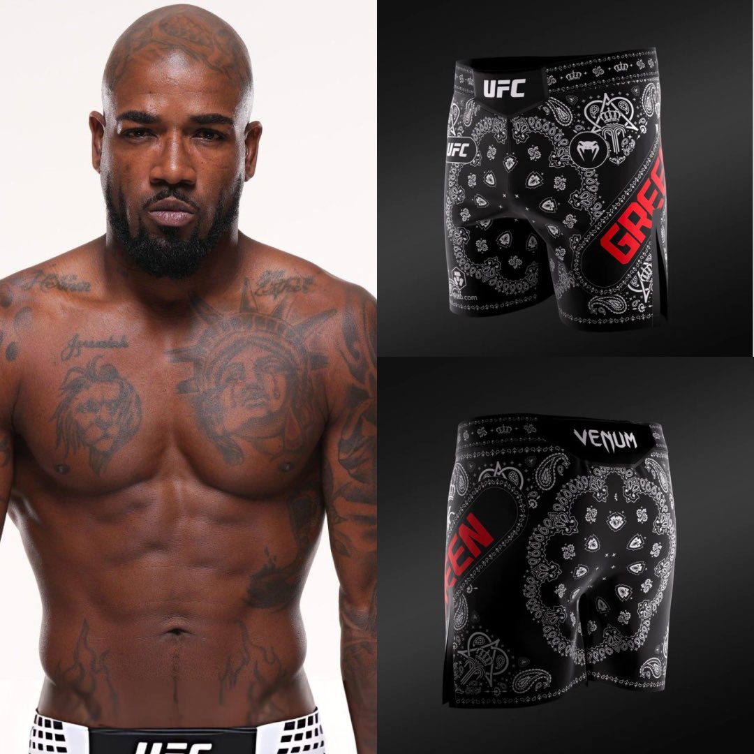 ChampRDS's tweet photo. 🚨 First look at King Green’s custom shorts for his fight this weekend 👀

(h/t @ClubDeLasMMA) https://t.co/Ot5mMWmISR
