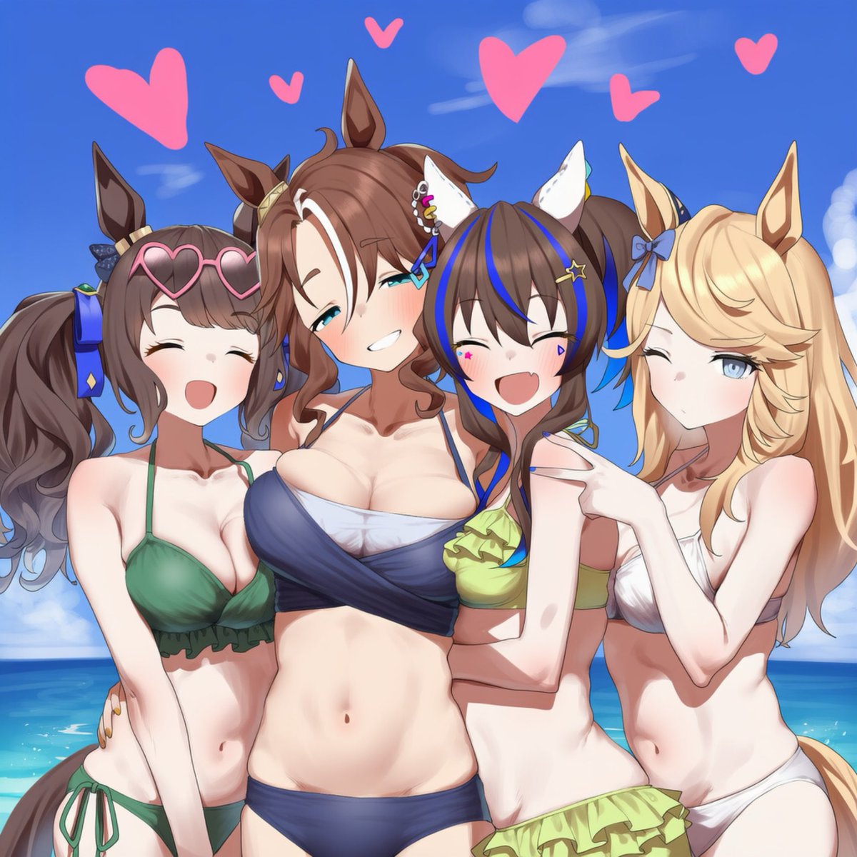 sakubanosub's tweet photo. ギャルズハーレム(海) https://t.co/ZAd3E1rGGG