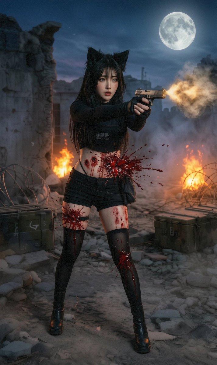 ge54323df's tweet photo. 猫耳女警��场连续中弹，显得迷茫又彷徨！ https://t.co/iseXL7pZsN