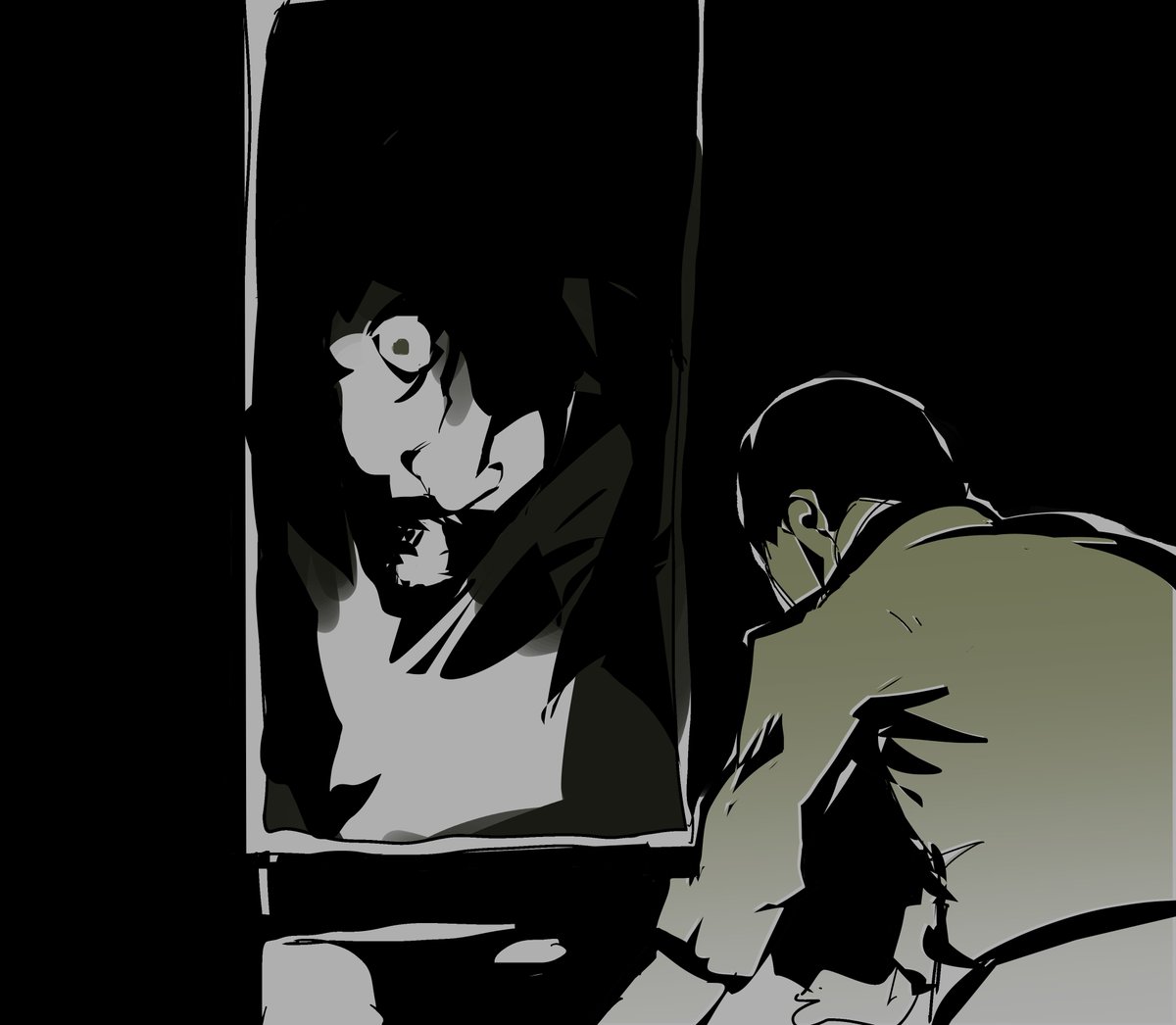 shlorgsquare's tweet photo. Man in the mirror 
#backrooms https://t.co/iCGeql95Hd