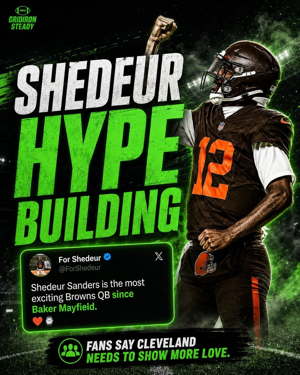 GridironSteady's tweet photo. Shedeur Sanders already has Browns fans talking. #dawgpound https://t.co/ADYQ7dv9AQ