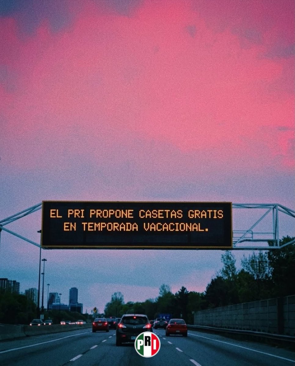 PRI_Nacional's tweet photo. Vacacionar también cuesta.

Por eso, el PRI propone casetas gratuitas en temporada vacacional: para que tu dinero se quede en el viaje, no en la carretera. https://t.co/Vm9dd26W2H