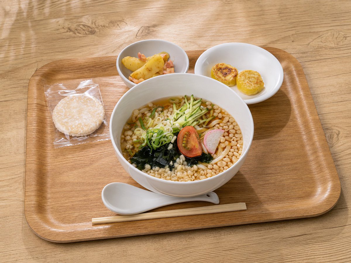 NEXTSTAGE_ANNEX's tweet photo. 昨日のメニュー
･冷やしたぬきうどん
･コーン餃子
･ベーコンと芋炒め
･デザート
今日は強風が吹き荒れている札幌。洗濯物が良く乾きそうですね。#就労継続支援B型事業所 #南郷18丁目 #つまみ細工 #データ入力 #資格取得学習 #資格取得サポート 
#手作りランチ #ランチ無料 #札幌市白石区 https://t.co/1Z3my4OS5V