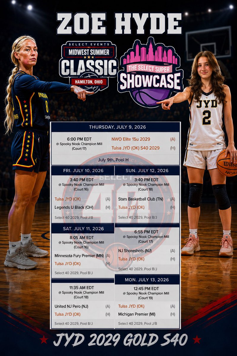 ZoeHyde2029's tweet photo. Beginning this Thursday, my team @JYDBasketball will be in Hamilton, Ohio at the #MidwestSummerClassic @SelectEventsBB Coaches come check us out!
#womensbasketball @EOSCwbb @swcc_wbb @OBU_WBBall @ESUHornetsWBB @UCOWBB @SNUwbb @nuwbball @TheNeoshoWay @_nathanbean @Coach_TyCurry @kenziecrusoe21 @BoOverton @LizFlooks @kelsiedutton @hanamoeller @Paytonjones02 @coachtdiess @CoachFParks @thecoachtmay @NEO_WBBall @kaitlyn_hodgins @Coach_HD @HeatherRobben @RiverHawksWBK @Okbetweenlines @rsuwbb @HighKeeping @JrAllStarOK @PGHOklahoma @Topsiswear @OKHoopsReport @CoachJThompson0 @CoachJRow @InspireJJDavis @OCUwbball @LexGetIt_OCU @coffeyvillewbb @CoachTTurner @ColbyCC_WBB @CrowderBsktball @CCCBSaintsWBB @MMBR_CoachGBell @okhsscores @ITHHoops