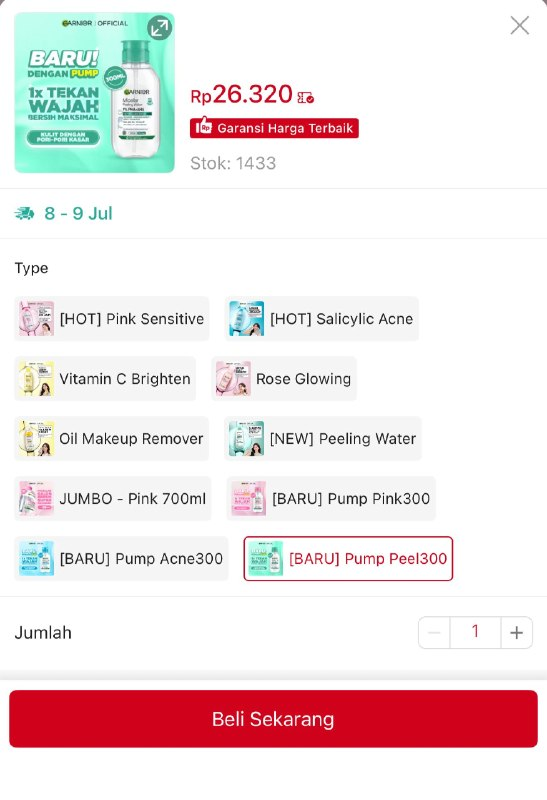 Bio_Lesson's tweet photo. 🔥 Garnier Micellar Water Pump Rp26.320 • Flash Sale

Varian Pink Sensitive, Salicylic Acne, Vitamin C, Rose Glowing, dll ✨

Link: https://t.co/zFAQjFFPyG

Buruan bersihkan makeup! ⏰🔥

#GarnierMicellar #MicellarWater #SkincareMurah
Jangan lupa follow untuk promo, info diskon dan kode voucher setiap harinya