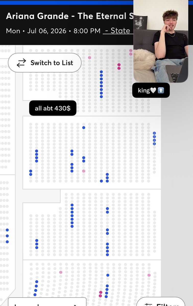 b0yinthebubbIe's tweet photo. eternal sunshine tour atlanta (N1) prices on the day of the show! https://t.co/zjLyXqHPcq