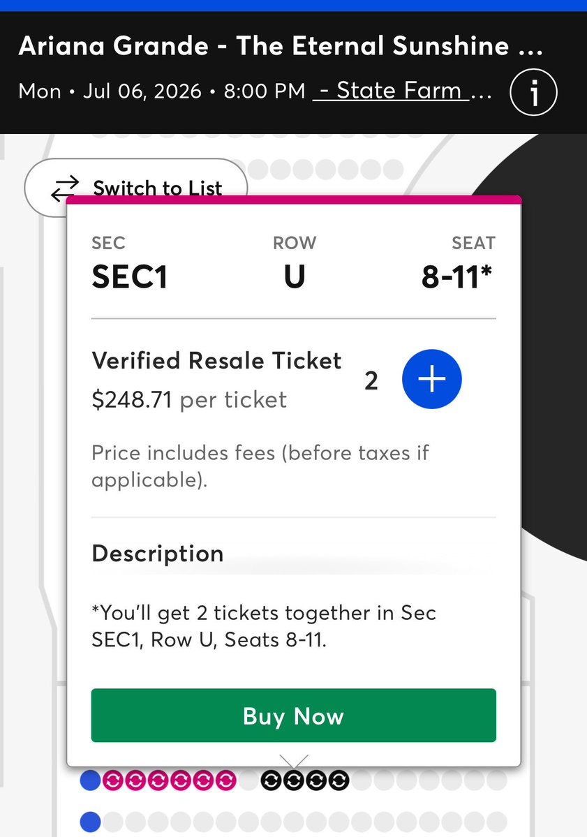 b0yinthebubbIe's tweet photo. eternal sunshine tour atlanta (N1) prices on the day of the show! https://t.co/zjLyXqHPcq